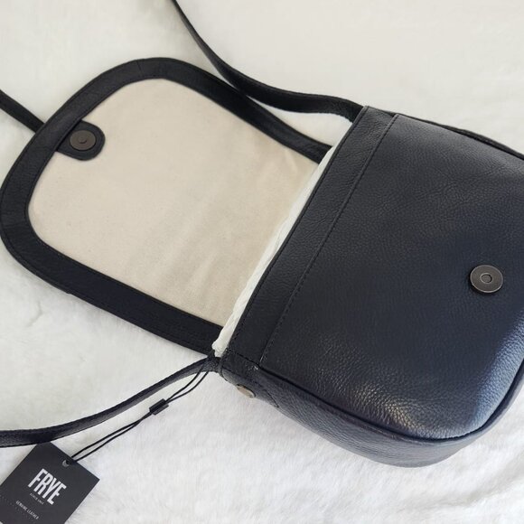 NWT Frye Women's Charlene Leather Small Saddle Bag, Black - Picture 8 of 10